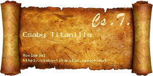Csaby Titanilla névjegykártya